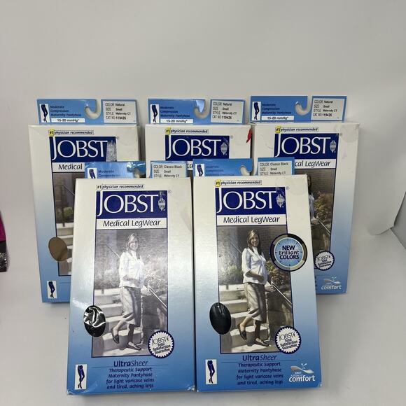 5 Pack Jobst UltraSheer Maternity Pantyhose Moderate Compression 15-20 Size SM